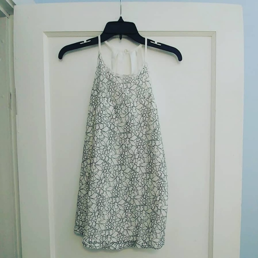 White & Black Lace Tank